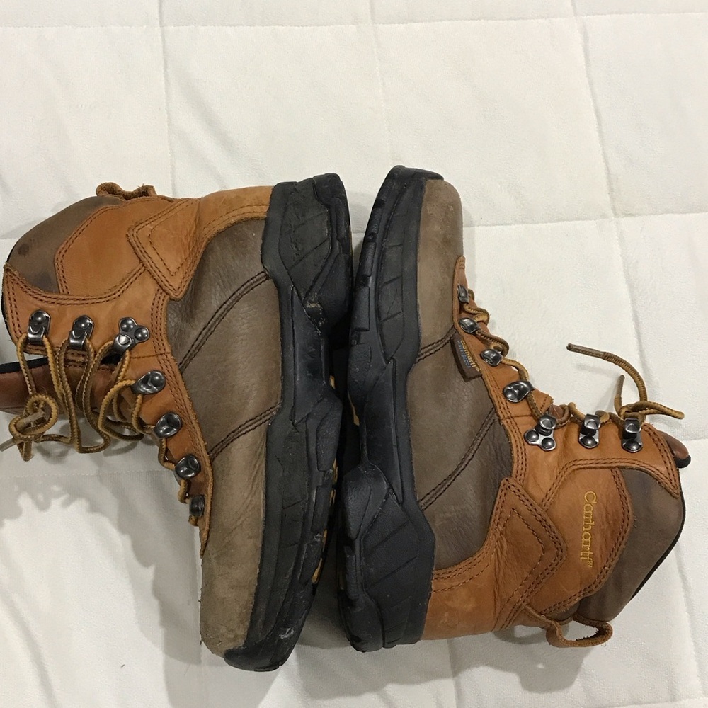 Carhartt Men's Brown and Tan waterproof steel toed Leather Boots - Picture 7 of 12